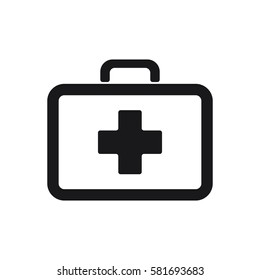 Medical Bag Icon On The White Background.