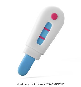 medical cartoon concept adult female pregnancy test check tool 3d illustration rendering 3d icon isolated