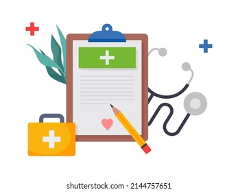 Medical Checkup As Annual Doctor Health Test Appointment Concept Illustration.