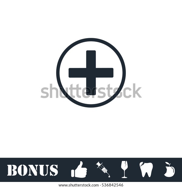 Medical cross icon flat. Simple illustration
symbol and bonus
pictogram
