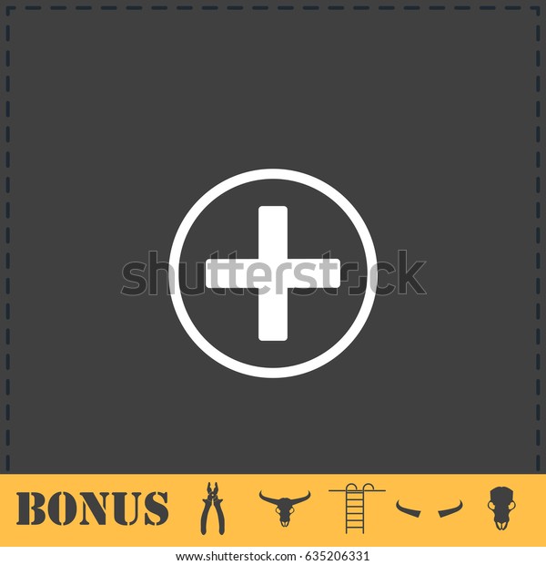 Medical cross icon flat. Simple illustration\
symbol and bonus\
pictogram