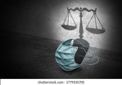 Medical Equipment Laws And Mandatory Face Mask Law And By-law For Wearing Masks As A Regulation For Public Safety As A Medical Or Hospital Legal Issues With 3D Illustration Elements.