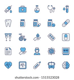 Medical Filled Blue Outline Icons Stock Illustration 1515523028 ...