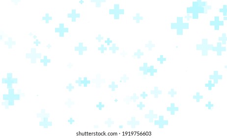 Medical Health Blue Cross Pattern White Background. Abstract Healthcare Technology And Science Concept.