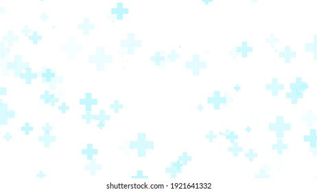 Medical Health Blue Cross Pattern White Background. Abstract Healthcare Technology And Science Concept.