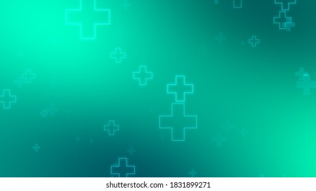 Medical Health Blue Green Cross Neon Stock Illustration 1831899271 ...