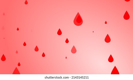 Medical Health Red Blood Drop Pattern Background. Abstract Healthcare For World Blood Donor Day.