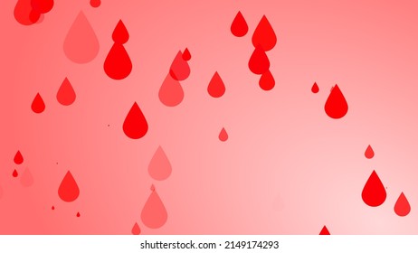 Medical Health Red Blood Drop Pattern Background. Abstract Healthcare For World Blood Donor Day.