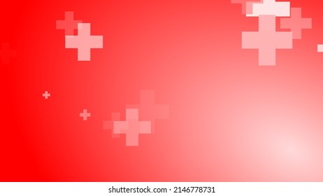 Medical Health Red Cross Pattern Background. Abstract Healthcare With Emergency Concept.