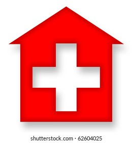 Medical Icon Hospital Symbol Swiss Home Stock Illustration 62604025 ...