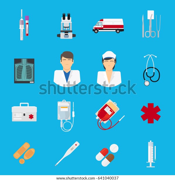 Medical icons set. Flat medical icons and\
health care signs.\
illustration
