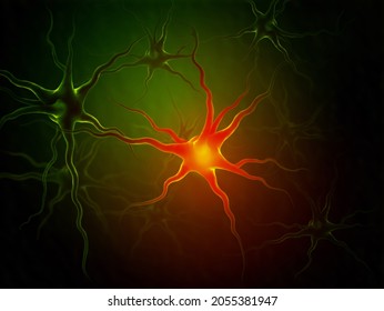 Medical Illustration Of Active Nerve Cell  3d