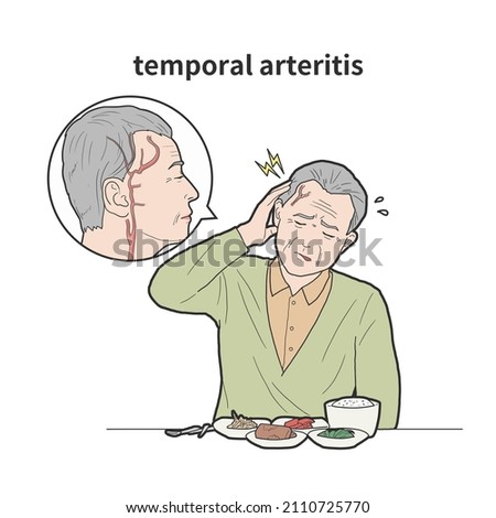 Medical illustration of grandfather who lost appetite due to temporal arteritis Foto stock © 