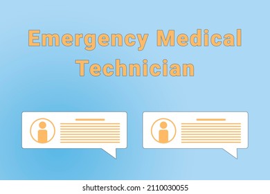 Medical Jobs. Emergency Medical Technician Text On Blue Background. Job Or Employee Search Concept. Recruiting Employees To Company. Wallpaper With Text Emergency Medical Technician Jobs