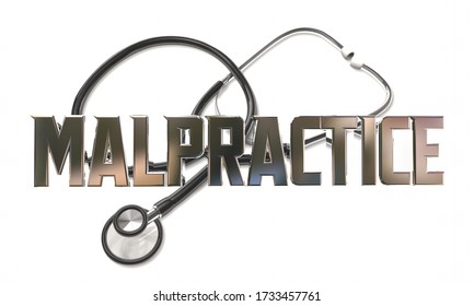 Medical Malpractice Stethoscope Doctor Negligence Lawyer Sue 3d Illustration