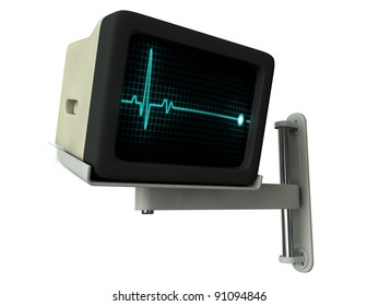 Medical Monitor Isolated On White Background