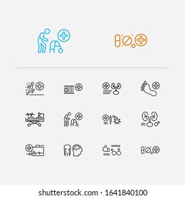 Medical Sciences Icons Set. Andrology And Medical Sciences Icons With Nephrology, Prison Healthcare And Sexual Health. Set Of Renal For Web App Logo UI Design.