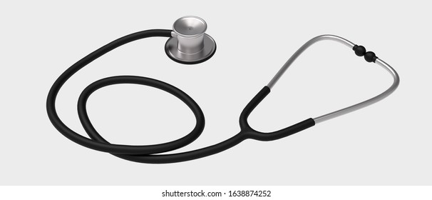 Medical stethoscope isolated on background. 3d rendering - illustartion