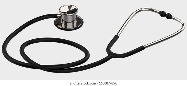 Medical stethoscope isolated on background. 3d rendering - illustartion