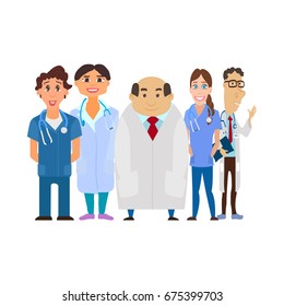 Medical Team Group Hospital Workers Illustration Stock Illustration ...