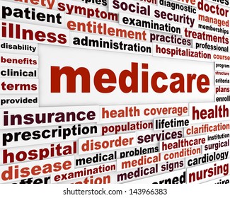 Medicare Word Clouds Design. Health Insurance Creative Slogan