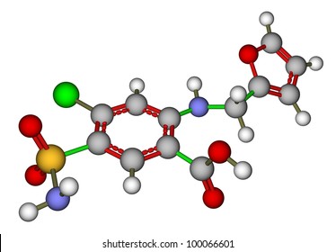 Medication Furosemide Molecular Structure