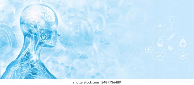 Medicine healthcare background design. Medical care, healthcare services, medical technology, science. Patient care, medical equipment, health professionals, medical research, health care industry 3D - Powered by Shutterstock