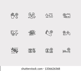 Medicine Icons Set. Angiology And Medicine Icons With Sexual Health, Emergency Medicine And Transplantation Medicine. Set Of Approve For Web App Logo UI Design.