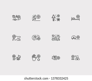 Medicine Icons Set. Hepatology And Medicine Icons With Gastroenterology, Obstetrics And Internal Medicine. Set Of Donor For Web App Logo UI Design.