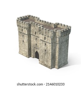 Medieval Castle 3d Gatehouse Entrance Gate Stock Illustration ...