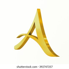 Medieval Golden Letter On White Background Stock Illustration 392747215