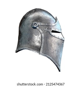 Medieval Helmet Knight Steel Metal 3d Stock Illustration 2125474367 ...