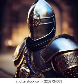 Medieval Knight In Full Heavy Plate Armor 3d Illustration 3d Rendering
