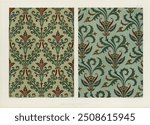 Medieval pattern. Digitally enhanced from our own original first edition of The Practical Decorator and Ornamentist (1892) by G.A Audsley and M.A. Audsley.