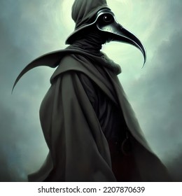 Medieval Plague Doctor. Digital Illustration. Concept Art.