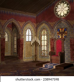 Medieval Room Of Throne