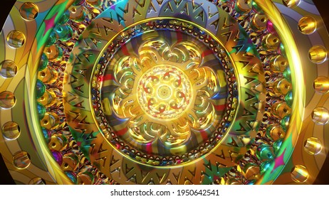 Meditation 3D mandala vj seamless loop beautiful color light trip with motion audiovisual third eye chakra background psychedelic trippy trance stat of zen yoga