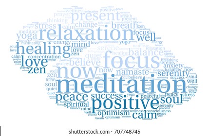 Meditation Word Cloud On White Background Stock Illustration 707748745 ...