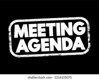 Meeting Agenda Text Stamp, Concept Background