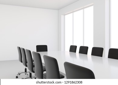 Meeting Room Or Conference Room In Office Building - 3D Rendering.