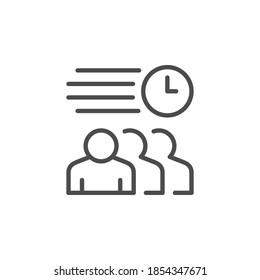 Meeting schedule line outline icon isolated on white. Planning business conference. Reminder about event, teamwork deadline - Powered by Shutterstock