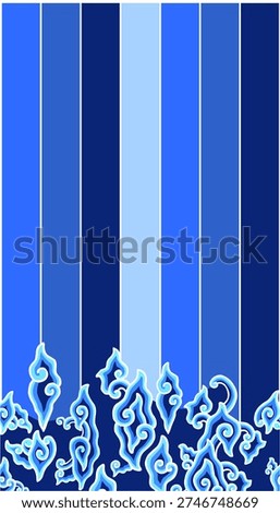 mega mendung batik modification with blue line in portrait