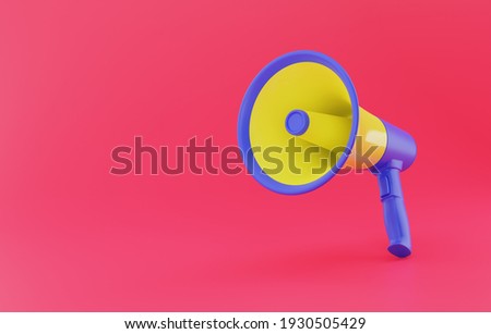 Mega phone with clipping path. 3d rendering