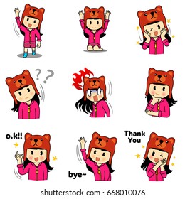 Mega set collections of cartoon cute girls holding blank frames. Illustration isolated on white background. Can use for birthday card, as labels, emoji. - Shutterstock ID 668010076