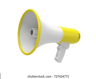 Megaphone 3d rendering isolated on a white background. 3D illustration.