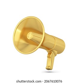 Megaphone, Loudspeaker For Public Anouncement. 3d Illustration Isolated On White Background 