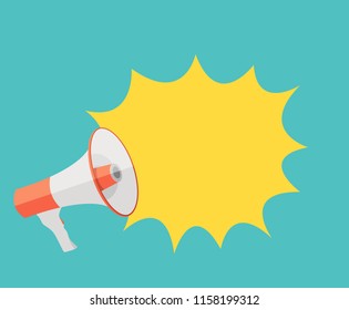 Loud Speaker Message Bubble Flat Vector Stock Vector (Royalty Free ...