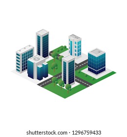 Smart Sustainable Eco City Residential Downtown Stock Vector (Royalty ...