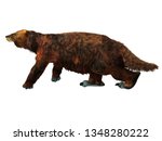 Megatherium Sloth Walking 3D illustration - Megatherium was a herbivorous Giant Ground Sloth that lived in Central and South America during the Pliocene and Pleistocene Periods.