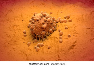 Melanoma Cell A Type Of Skin Cancer Isometric View 3d Illustration